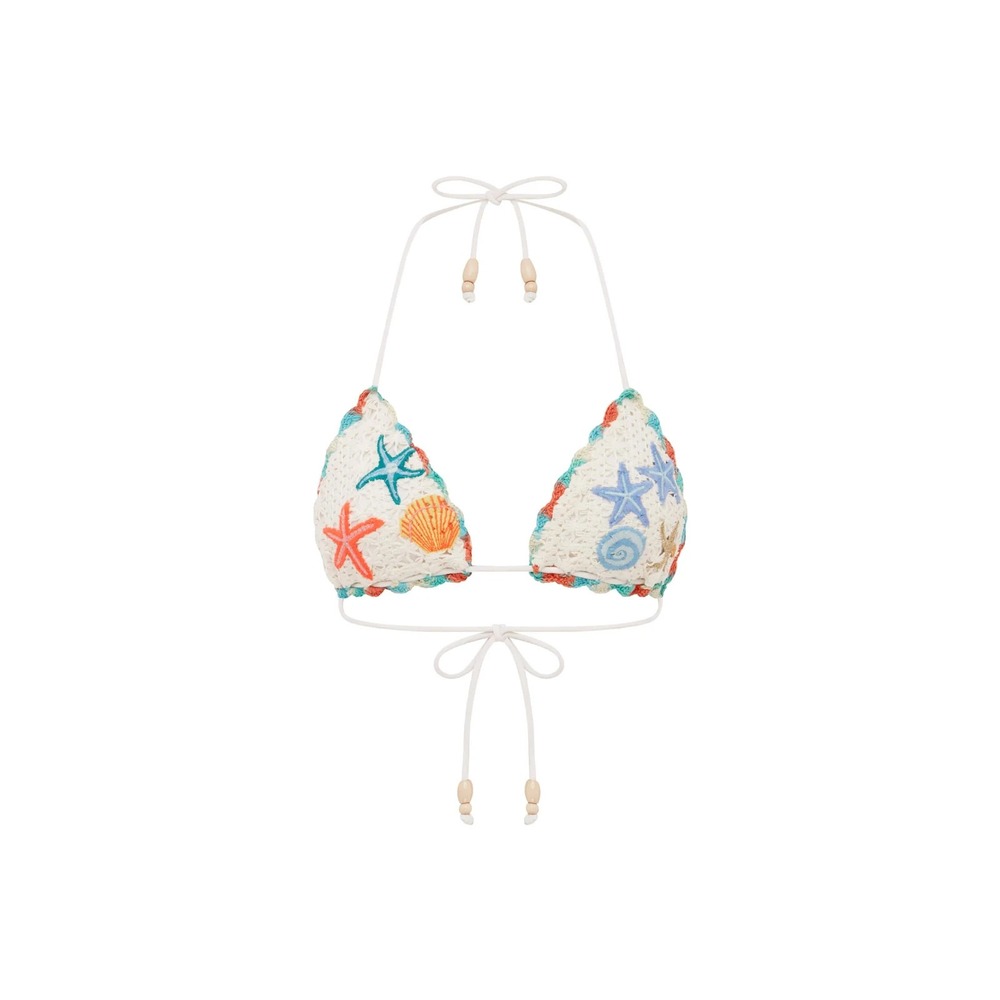 It's Now Cool THE CROCHET TRI - FUJI Swimsuit Top Beach Theme Size L-XL